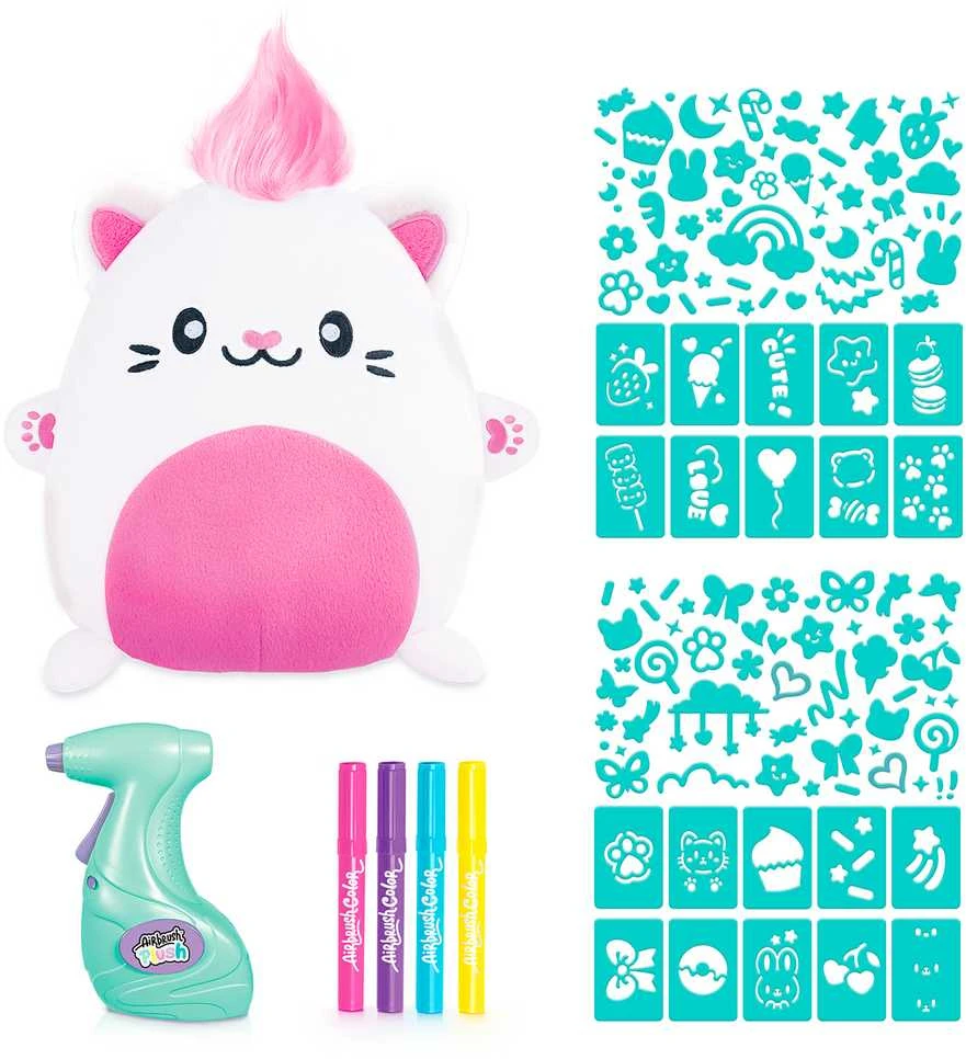 AIRBRUSH PLUSH Rinkinys su aerografu „Kawaii Kitty", 25 cm