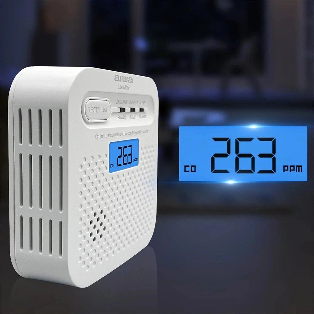 Aiwa Y100A-AA ANZEN S1 Carbon Monoxide Alarm, Baltas