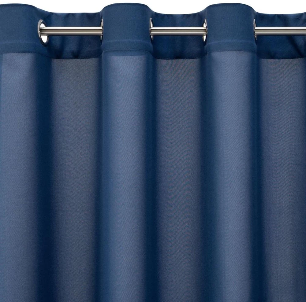 Naktinė užuolaida Eurofirany RITA iš lygaus audinio, 140X250 cm kilpos / ratukai, spalva: tamsiai mėlyna