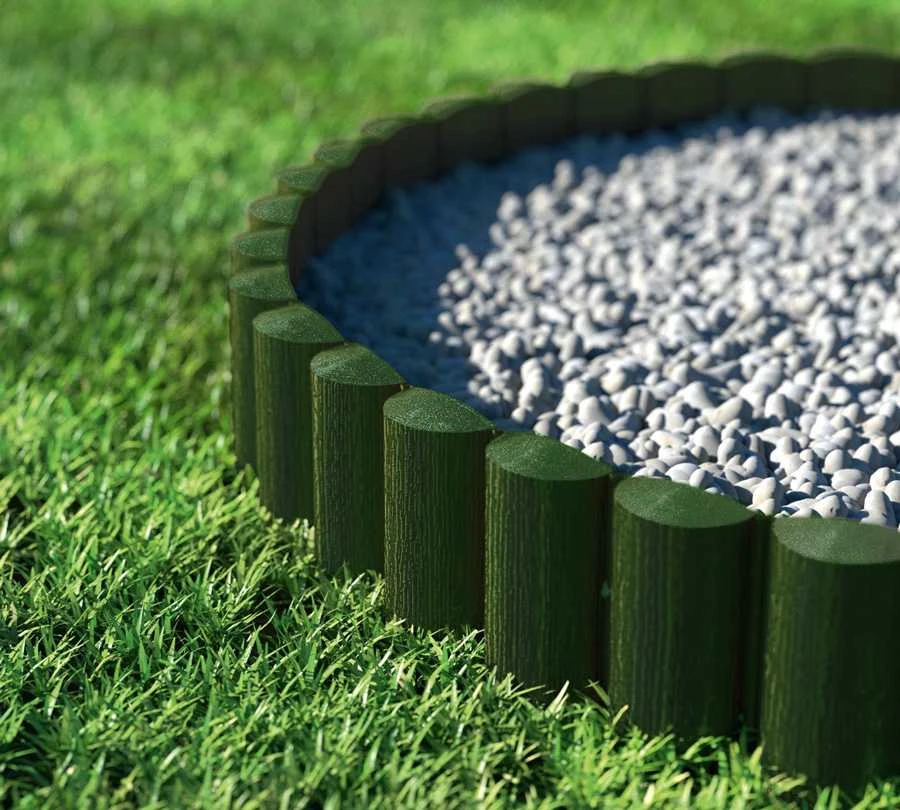Apsauginė tvorelė „Garden Center“, 230 cm x 5,5 cm x 25,5 cm, žalios spalvos, 10 vnt.