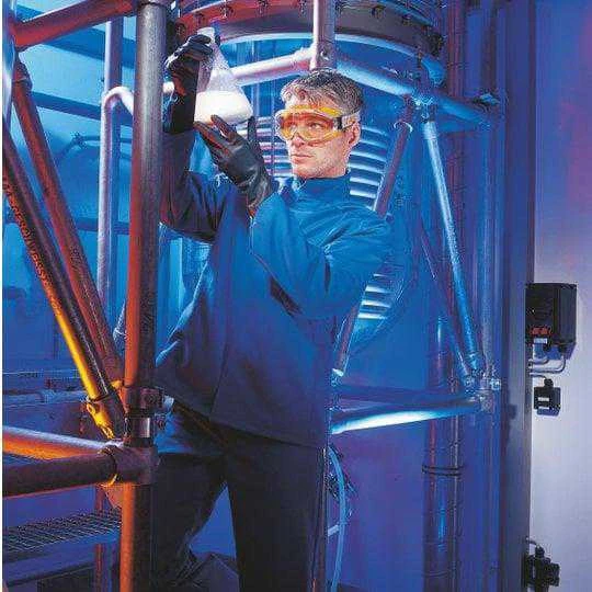 Apsauginiai akiniai Uvex Ultrasonic, skaidri panoraminė linzė, supravision excellence padengimas, guminė juostelė, oranžiniai