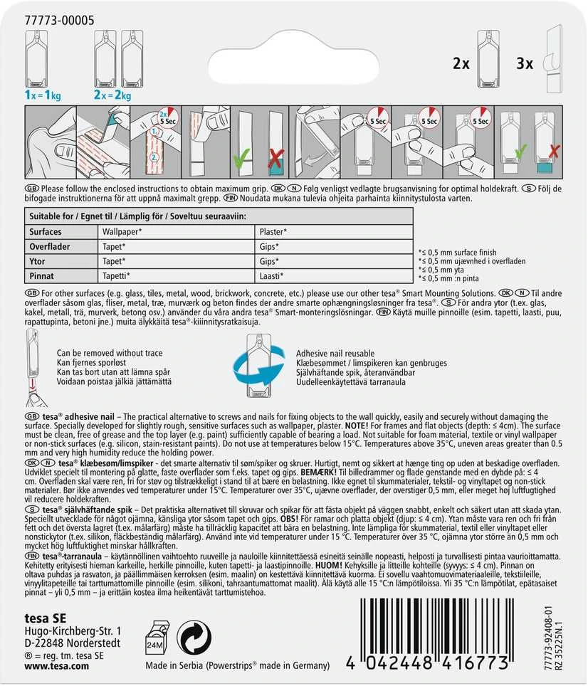 Tesa KABLIUK RĖMEL PAKAB 77773 2X1KG