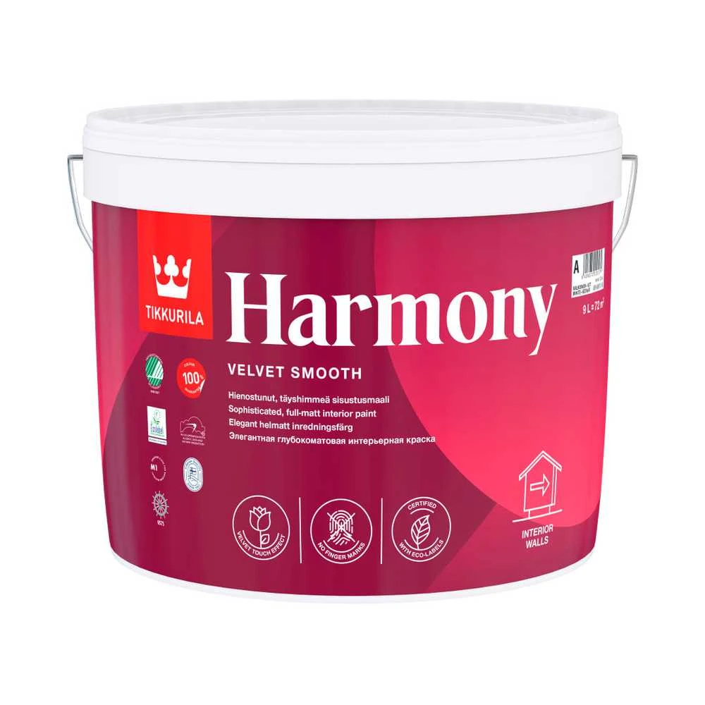 Akriliniai dažai Tikkurila Harmony, balta sp., 9 l