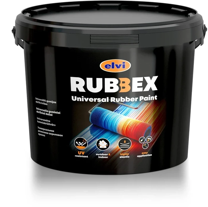 Akriliniai gumos pagrindo dažai Rubbex, balta sp., 1.2kg