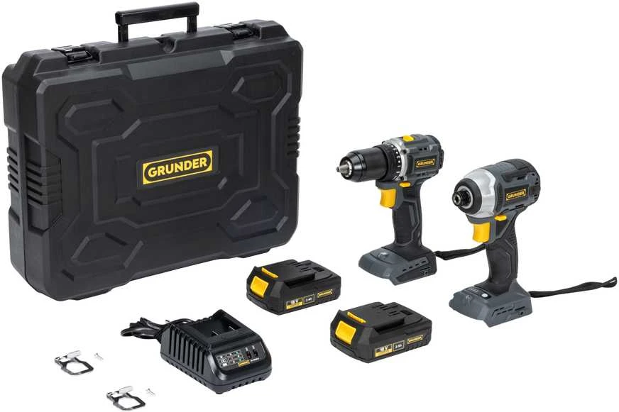 Grąžtas Carruzzo Įrankių rinkinys CD-B0A18 CW-B1218E 18 V BL 2 x 2 AH