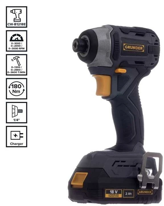 Grąžtas Carruzzo Įrankių rinkinys CD-B0A18 CW-B1218E 18 V BL 2 x 2 AH