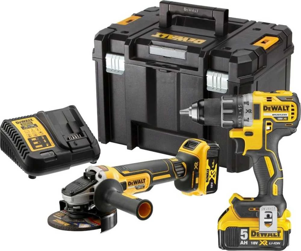Grąžtas Akumuliatorinių įrankių rinkinys su akumuliatoriumi Dewalt DCK2020P2T-QW, 18 V, 5 Ah