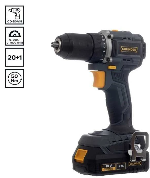 Grąžtas Carruzzo Tool Set 18V BL 2+4AH