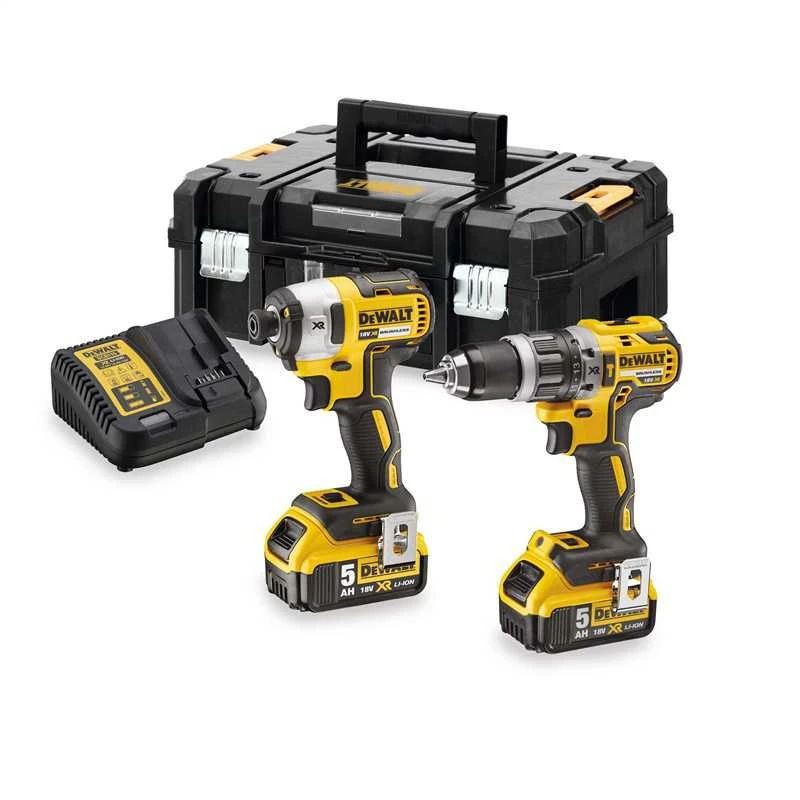DEWALT akumuliatorinių įrankių rinkinys DCK266P2T 18V (DCD796 + DCF887) 2x5.0Ah, TSTAK II lagaminas