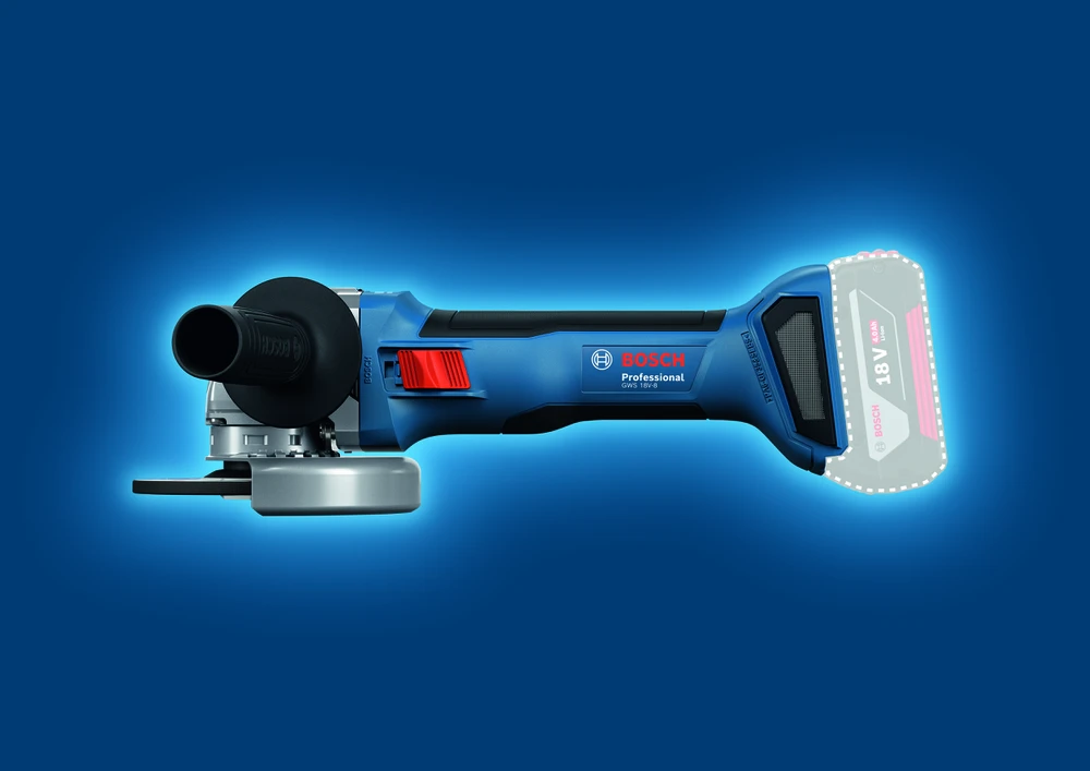 Bosch kampinis šlifuoklis GWS 18V-8, 125mm, be akumuliatoriaus ir kroviklio, CT