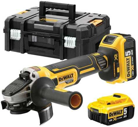 Akumuliatorinis kampinis šlifuoklis Dewalt DCG405P2-QW, 18 V