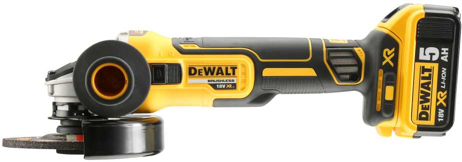 Akumuliatorinis kampinis šlifuoklis Dewalt DCG405P2-QW, 18 V