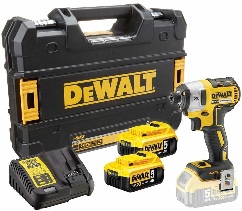 Dewalt Smūginis suktuvas DCF887P2, 18 V (2 x 5Ah) Li-ion XR, bešepetėlinis