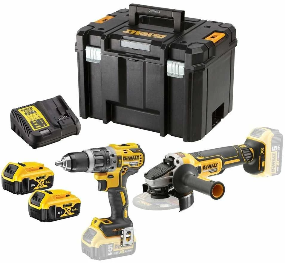 DeWalt įrankių rinkinys Combo 18V DCD796 + DCG405 + 2x5,0Ah DCK2080P2T (DCK2080P2T-QW)