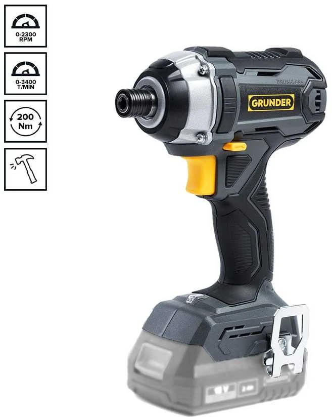 Grąžtas Akumuliatorinis suktuvas-gręžtuvas Grunder CD-B1218+CW-B1118E, 18V, 2x2.0 Ah