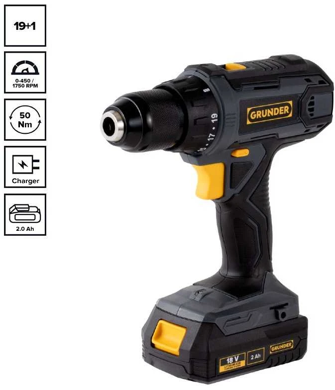Grunder ĮRANK KOMPL AK CDL1,218CWL1218E 18VBL 2AH