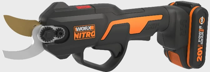 WORX 20V 25 mm akumuliatorinės bešepetėlinės genėjimo žirklės - su akumuliatoriumi ir įkrovikliu (WG330E)