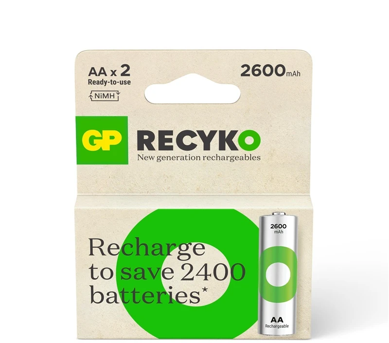GP Baterija (AA) Įkraunamos NIMH R6/AA, 270AAHCE-EB2, (2 baterijos / lizdinė plokštelė), 2700mAh