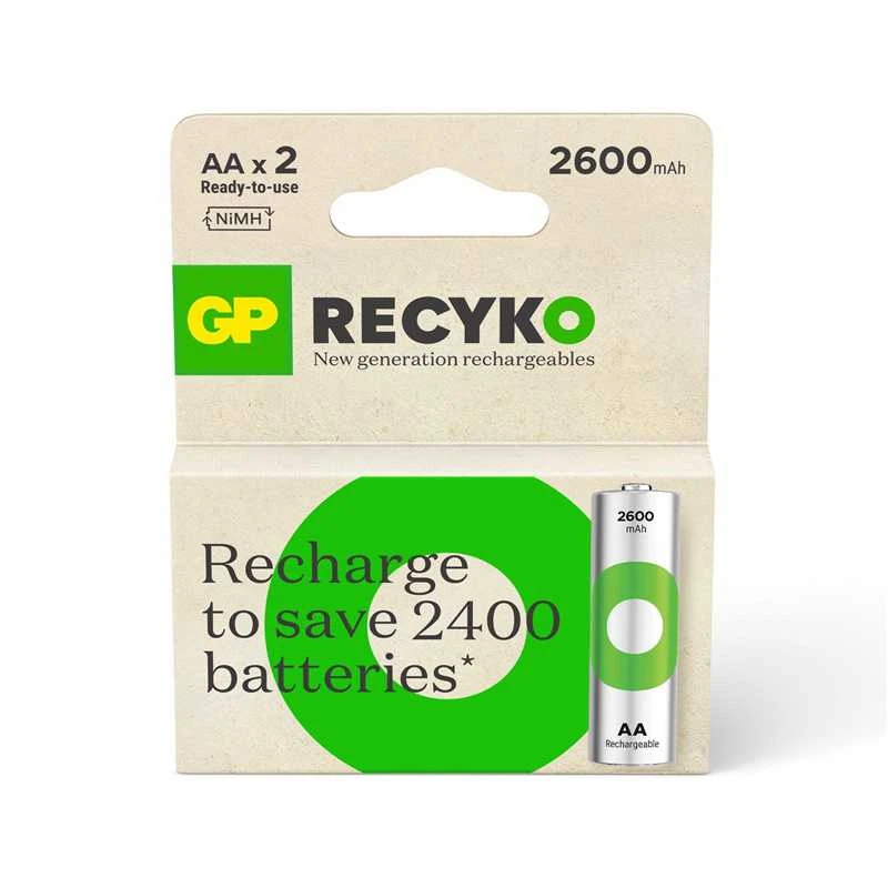 GP Baterija (AA) Įkraunamos NIMH R6/AA, 270AAHCE-EB2, (2 baterijos / lizdinė plokštelė), 2700mAh