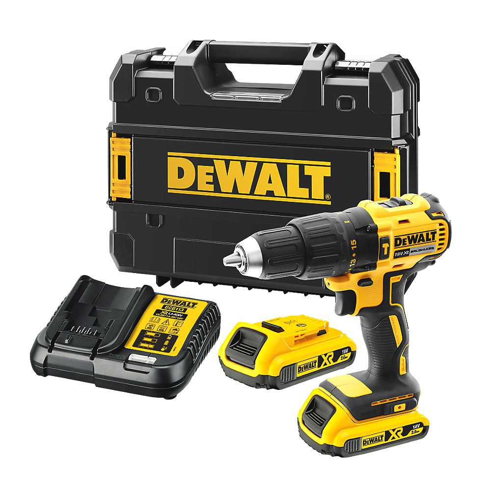 Grąžtas Akumuliatoriniai smūginiai gręžtuvai Dewalt DCD778D2T-QW, 18 V, 2 Ah