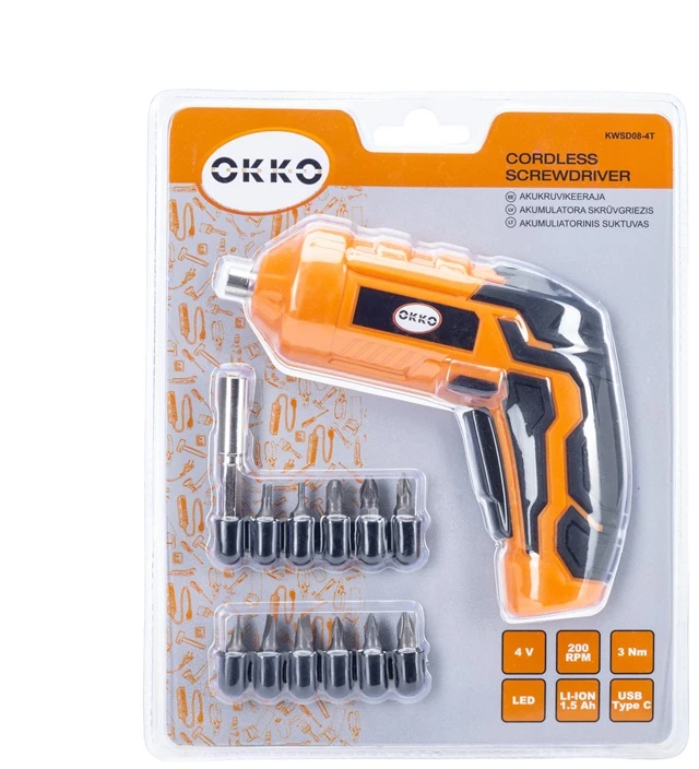 Grąžtas Okko Bosch CORDLESS SCREWDRIVER KWSD08-4T 4V 1.5AH