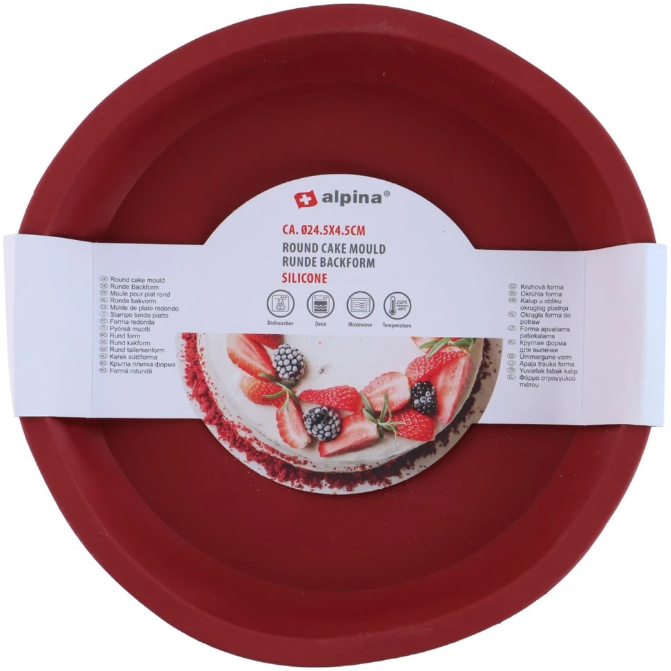 Alpina Apvali silikoninė kepimo forma 24.5cm, 2rūšys