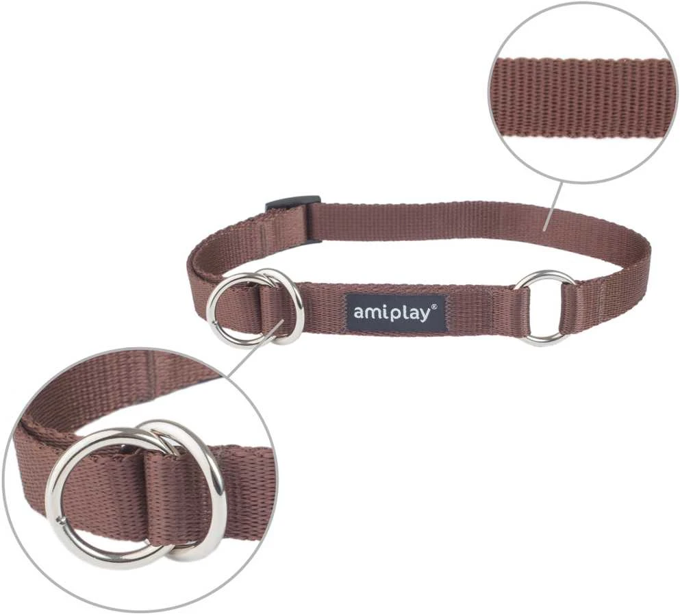 Ami Play Šuns antkaklis AMIPLAY BASIC, rudas, 350–500 mm, 20 mm