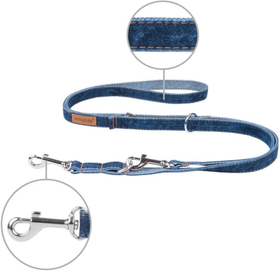 Ami Play Reguliuojamas pavadėlis Amiplay Denim, tamsiai mėlyna, 1-2 m