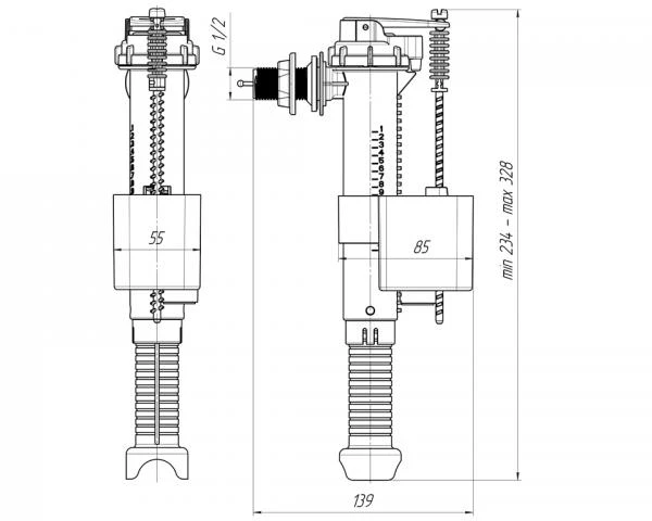 Ani Plast Plūdės mechanizmas Ani Šoninis 1/2