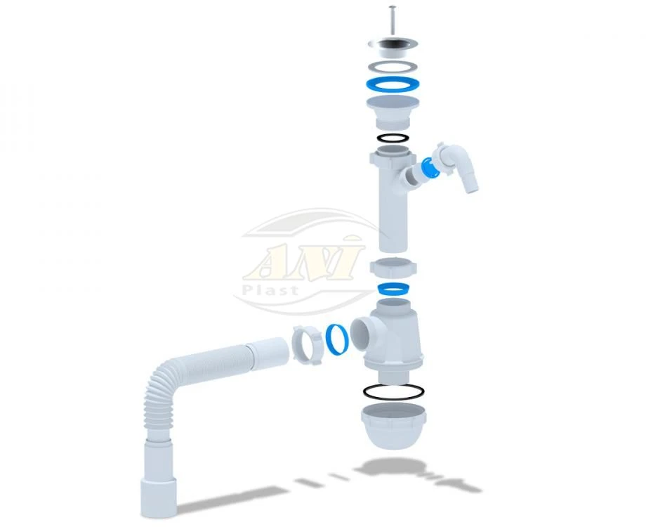 Ani Plast Sifonas Ani Grot 3 išvadai, 1/2"x40mm, su perpildymu