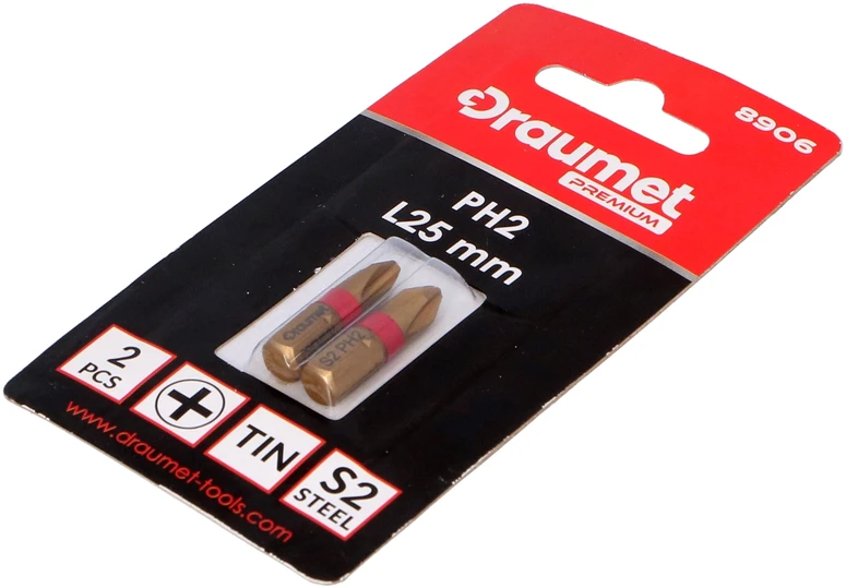 Antgalis DRAUMET Tin S2 PH2 1/4 25mm 2vnt.