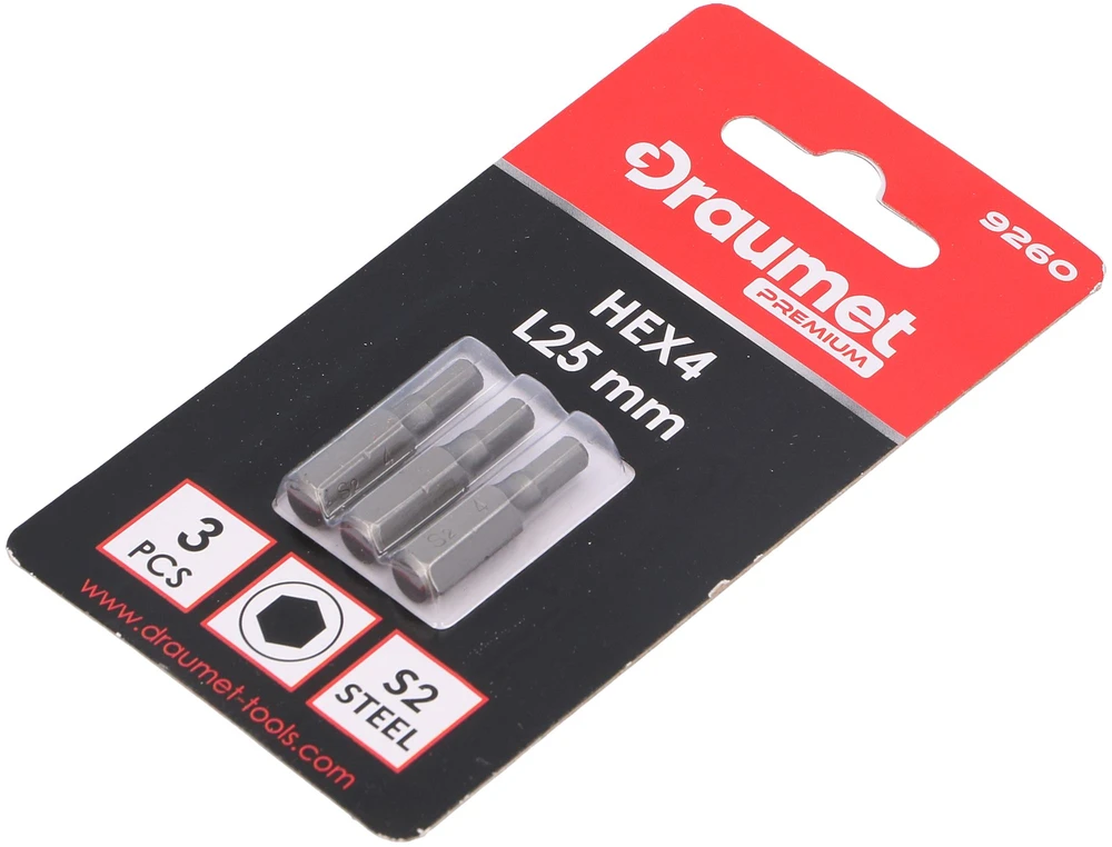 Antgalis Draumet Pro 1/4 colio, H4, 25mm (3 vnt.)