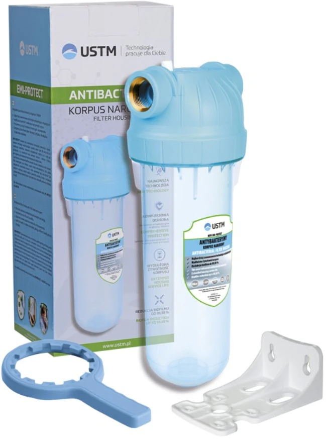 Vandens filtro korpusas USTM EMI antibakterinis, 10 3/4″