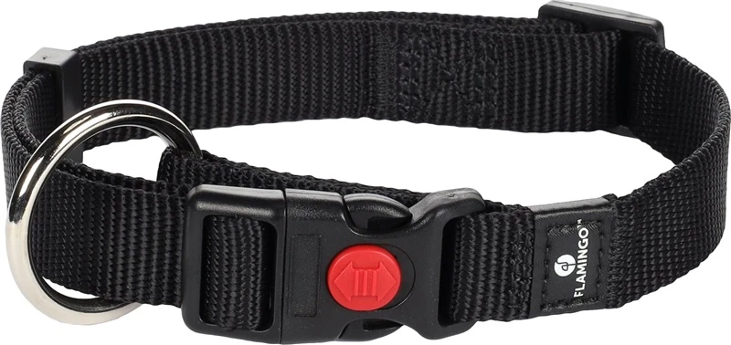 Flamingo DOG COLLAR ZIGGI Juodas 40-55CM 20MM