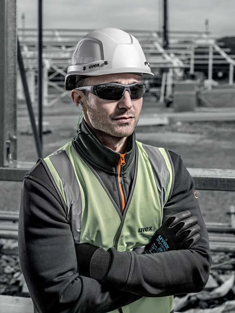 Apsauginiai akiniai Uvex i-Works pilka linze, supravision excellence (nesibraižantys ir nerasojantys) padengimas, juodos/pilkos kojelės