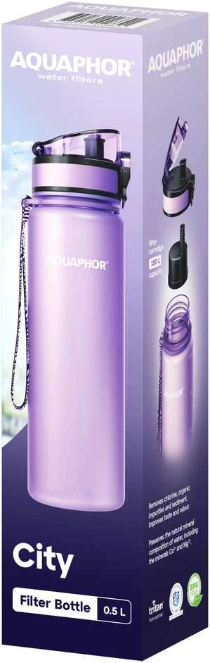 Gertuvė Aquaphor Buteliukas FILTRUJ�CA CITY 500ML LEVANDOS