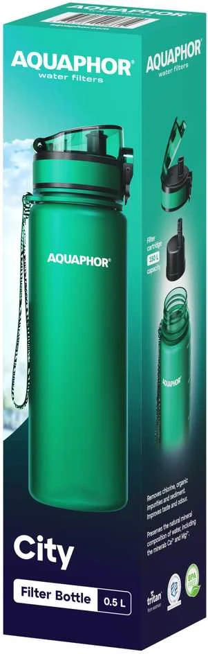 Gertuvė Aquaphor Buteliukas FILTRUJCA CITY 500ML BOTTLE Žalias