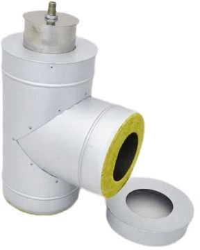 Vulcano Plus T-gabals ar tīrāmo lūku un kondensāta savācēju DN120/220, izolācija 50mm