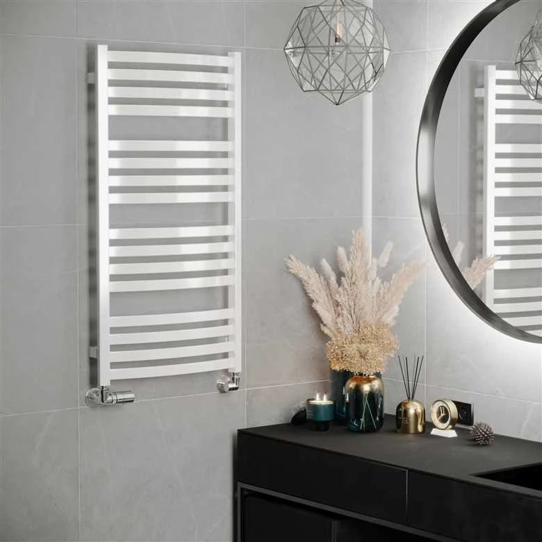 Ar ūdeni apsildāms dvieļu žāvētāja stienis Terma D01, ral 9016 krās., 50 cm x 96 cm, 500 W