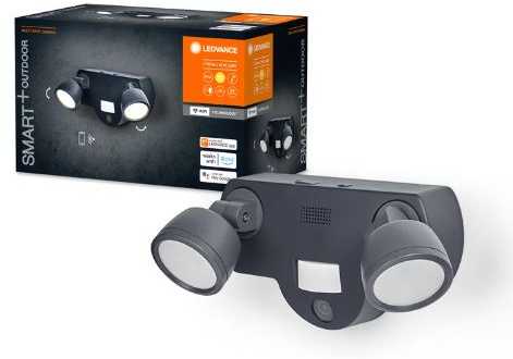Lubinis šviestuvas Ledvance 16W LED paviršinis šviestuvas SMART+, tamsiai pilkos sp., 3000K, dimeriuojamas, su judesio/šviesos davikliu ir HD kamera