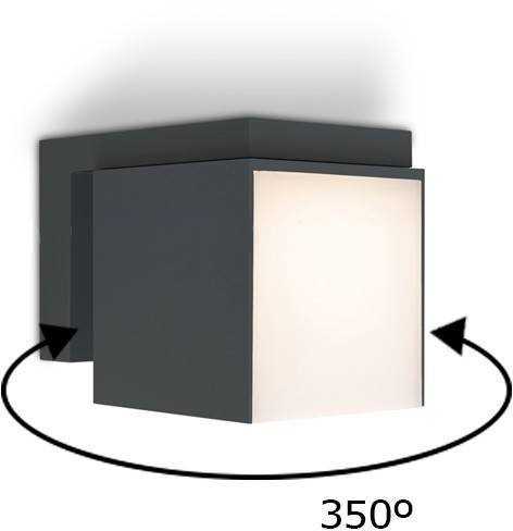 Sieninis šviestuvas LUTEC Cuba 5193803118 LED lauko šviestuvas Strong