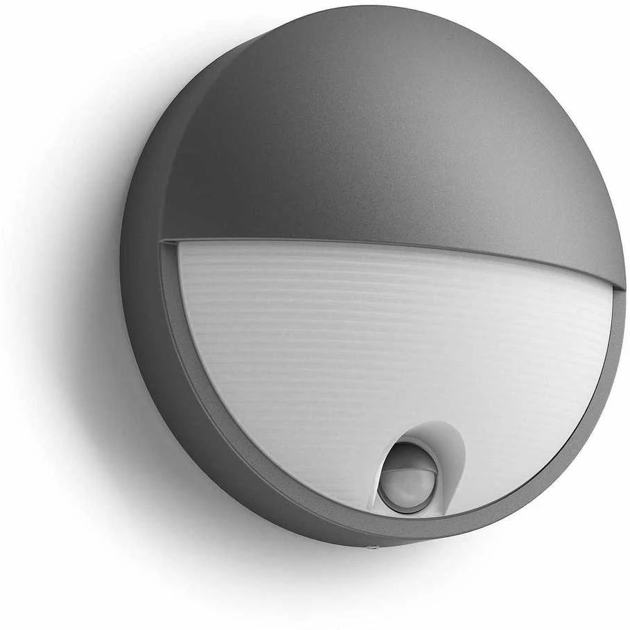 Sieninis šviestuvas Sieninis lauko šviestuvas Philips Capricorn, 6W, LED, IP44, pilka sp., 7.8 cm x 21.4 cm