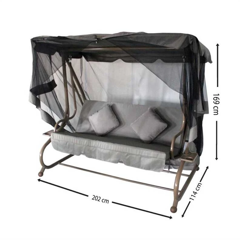 Lauko sūpynės Domoletti HC-998D, pilka sp., 202 cm x 114 cm x 169 cm