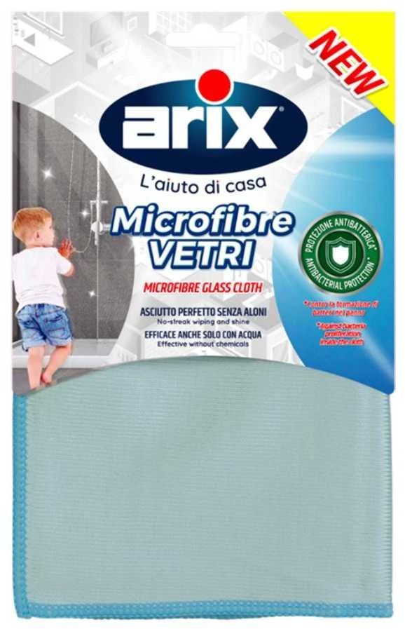 Arix Mikropluošto šluostė langams antibakterinė, 1 vnt., 12,