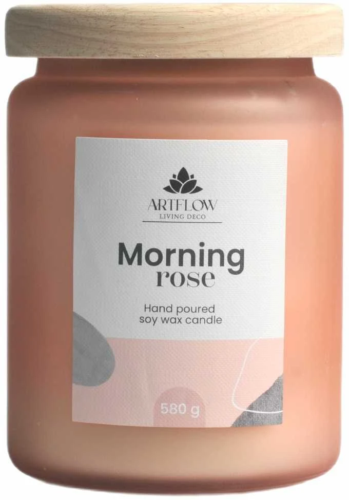 Artflow Aromatinė žvakė MORNING ROSE 580g, +/- 60h