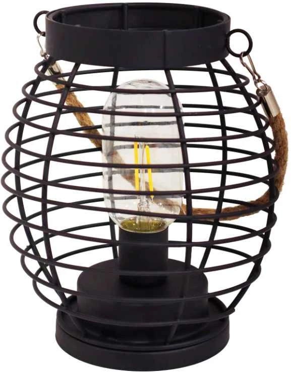 Artflow Sodo šviestuvas su LED, maitinamas baterijomis, 18x18x19cm, juodas