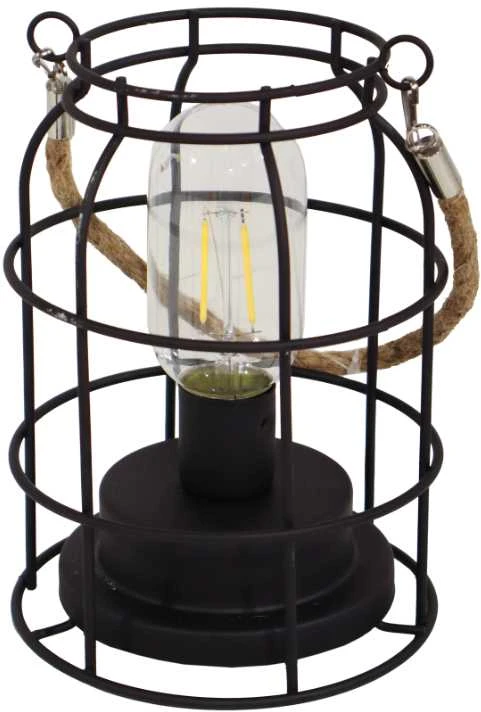 Artflow Sodo žibintas su LED lempute, maitinama baterijomis, 13x13x18cm, juodas