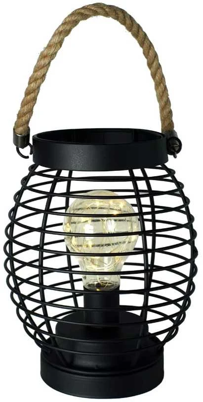 Artflow Sodo žibintas su LED lempute, maitinama baterijomis, 18x18x19 cm, juodas