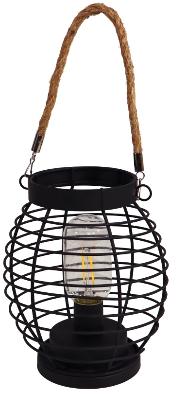 Artflow Sodo šviestuvas su LED, maitinamas baterijomis, 18x18x19cm, juodas