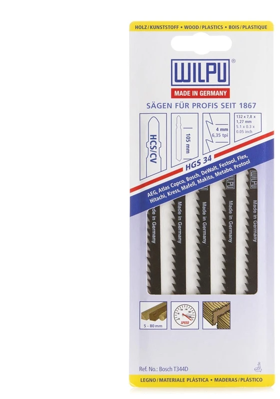 Pjūkleliai medienai (5vnt.) HGS 34 WILPU